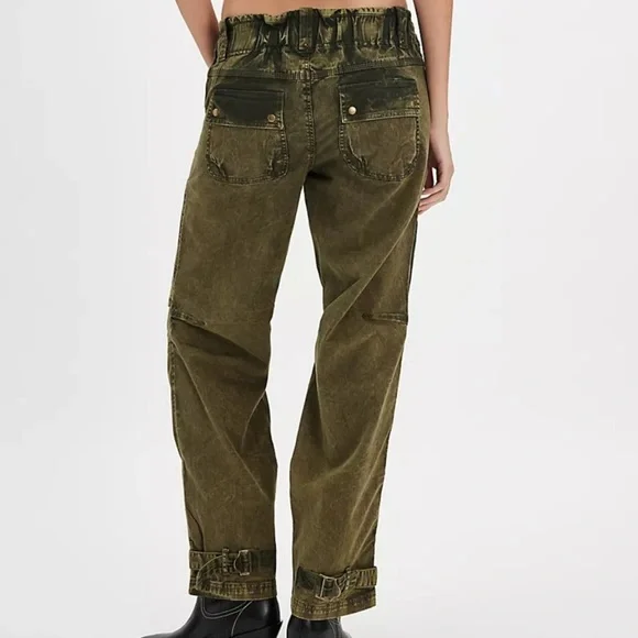 Free People Can’t Compare Slouch Pants Olive Cargo Pants - Picture 13 of 14